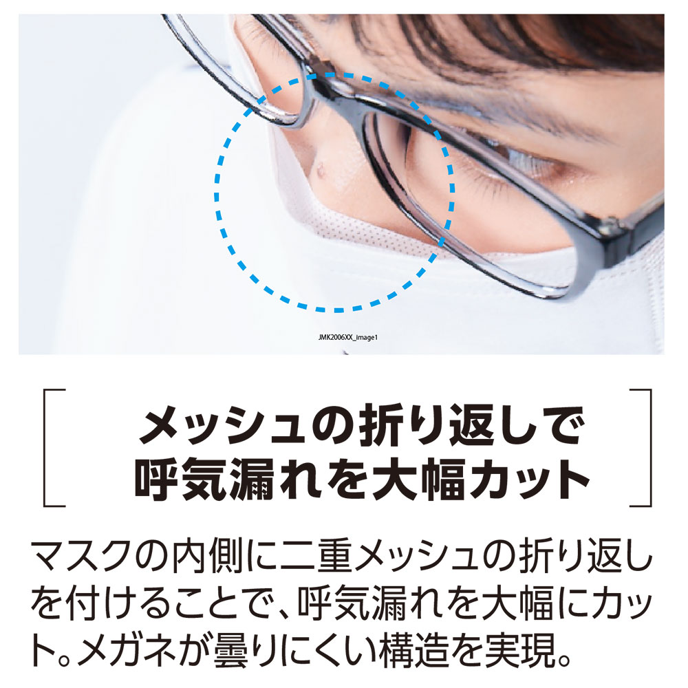眼鏡が曇りにくいマスク ホワイト 個包装タイプ