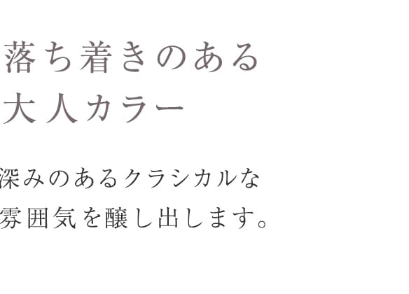 落ちつきある、大人カラー